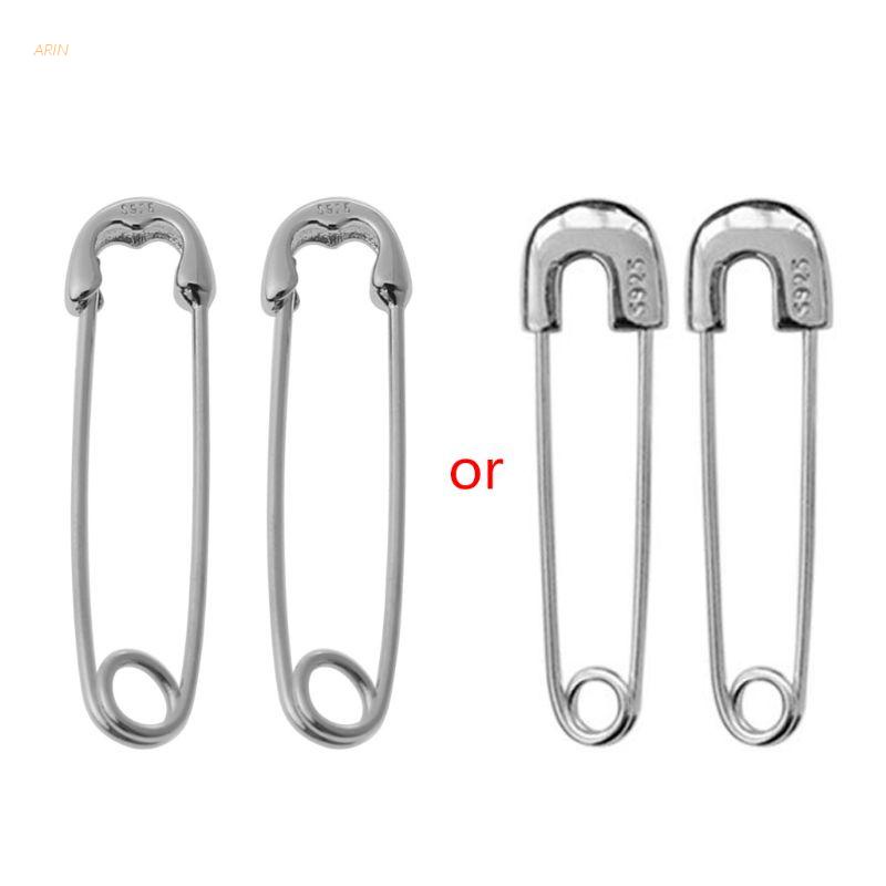 Bông tai hình kim băng bằng bạc Sterling thời trang cho nam và nữ