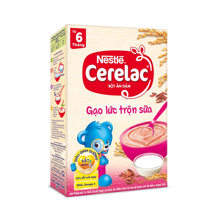 Bột ăn dặm Nestle Cerelac - Gạo lức trộn sữa (200gr)