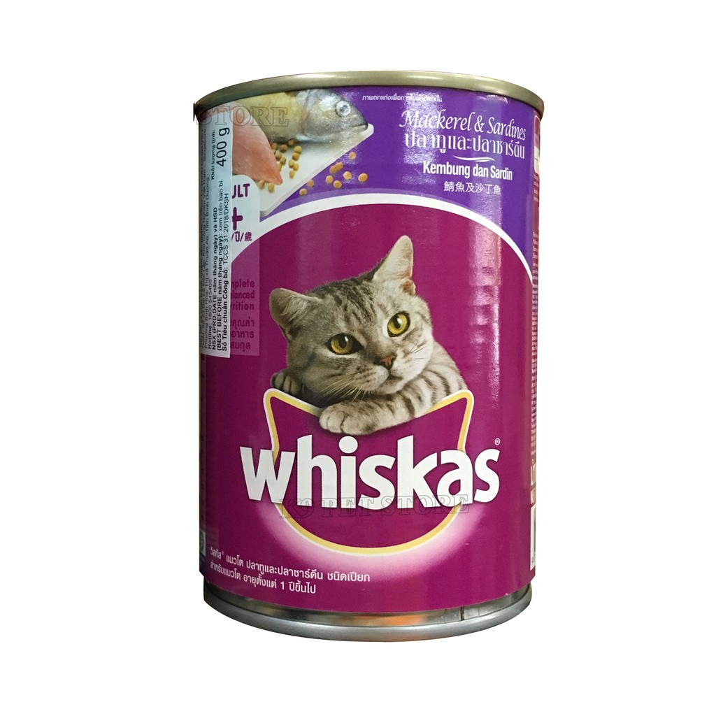 [Mã 155FMCGSALE giảm 7% - tối đa 100K đơn 500K] Pate hộp Whiskas cho mèo (400gr)
