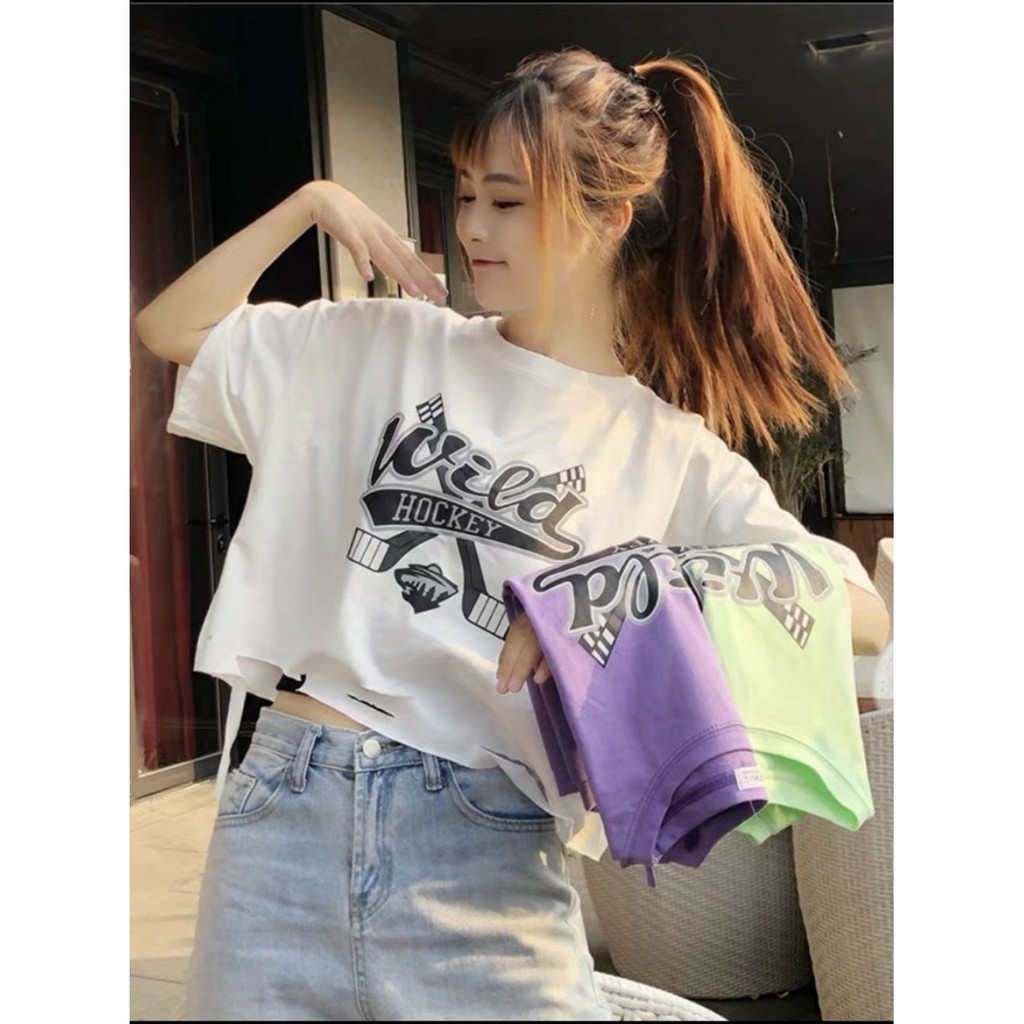 ÁO KIỂU CROPTOP RÁCH SIÊU CUTE