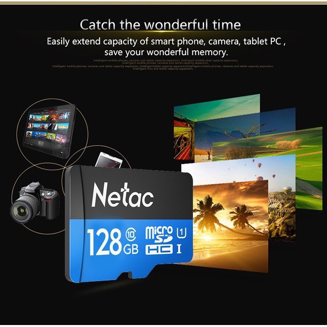 (Tem Vinago) Thẻ nhớ Netac 128GB Class10- 80Mb/s- Bảo hành 5 năm