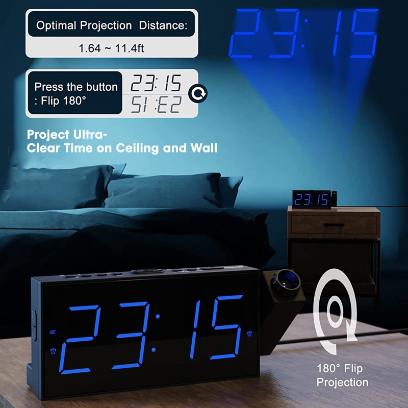 Đồng Hồ Báo Thức Điện Tử Kỹ Thuật Số LED Mặt Gương Kỹ Thuật Số Có Thể Điều Chỉnh Chế Độ Chiếu Sáng Cho Văn Phòng