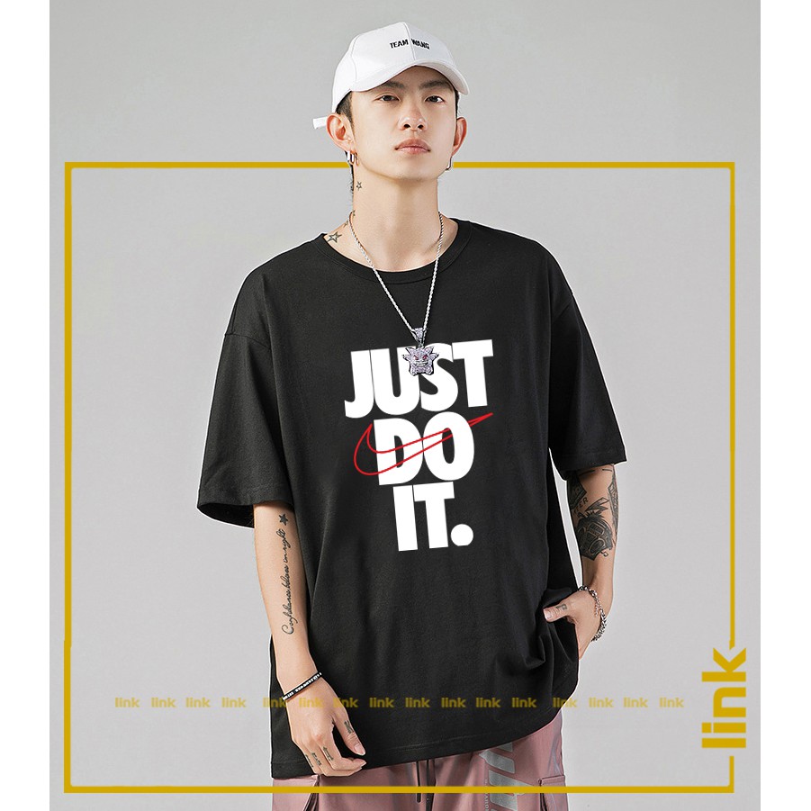 Áo thun dài tay unisex JUST DO IT chất dáng rộng ( Đen, Trắng )