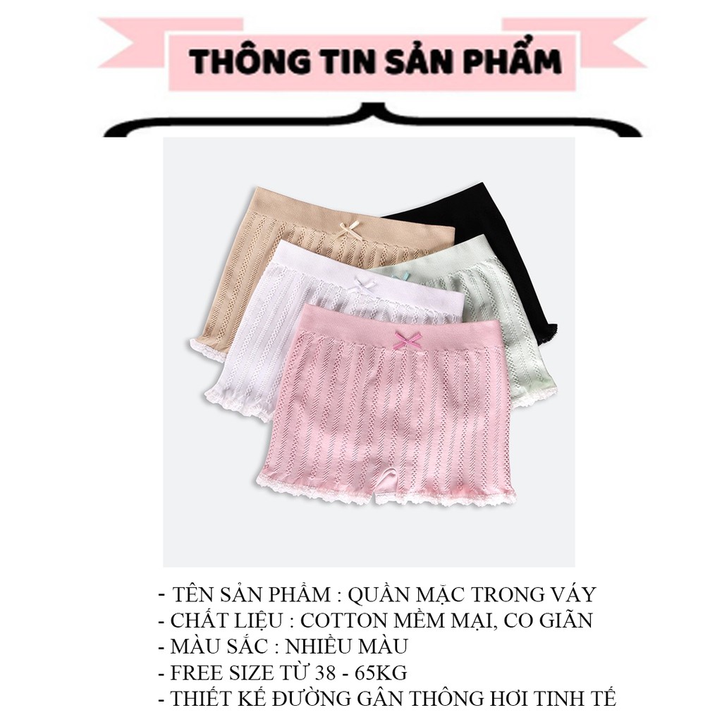 Quần đùi mặc váy cotton dệt gân cao cấp có giản 4 chiều thoáng mát , thấm hút mồ hôi | BigBuy360 - bigbuy360.vn