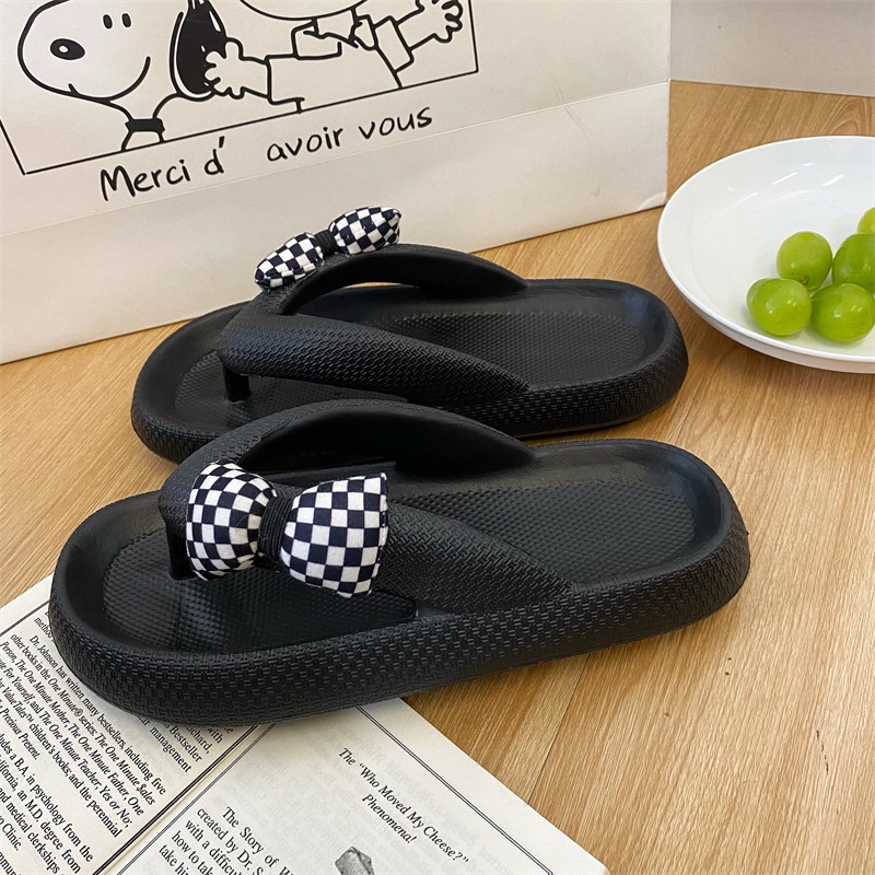 Dép MARTINI xỏ ngón đế dày đính nơ hoạt hình đáng yêu thời trang đi biển 2022