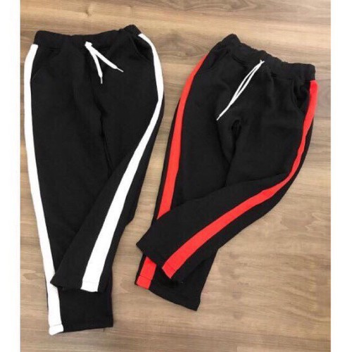 QUẦN THUN UNISEX 1 SỌC SUÔNG CHẤT DA CÁ CỰC ĐẸP