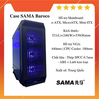 Vỏ Case máy tính SAMA VANGUARD-06 (Combo mua kèm Fan Led hoặc Fan Coolmon thủy tinh)