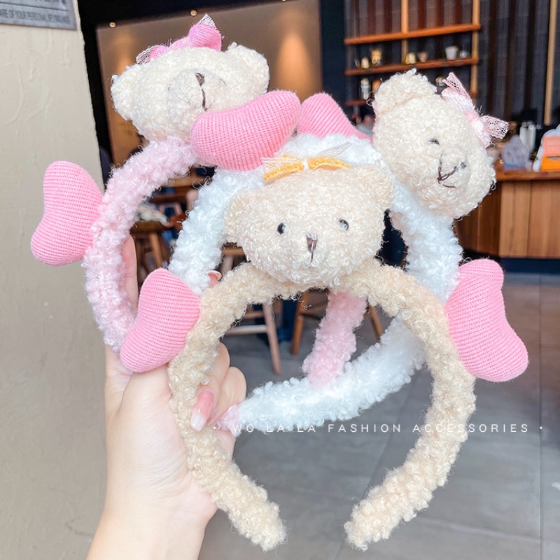 Băng đô cài tóc hình gấu bông dễ thương phong cách hàn quốc dành cho nữ