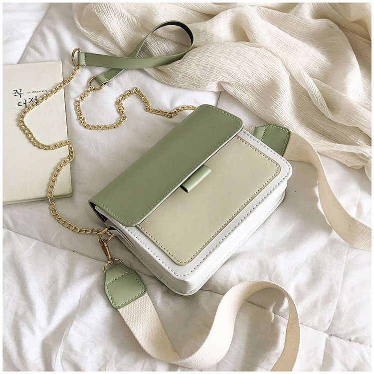 TÚI ĐEO CHÉO NỮ PHỐI MÀU DÁNG VUÔNG NẮP TRƠN TT 61 | BigBuy360 - bigbuy360.vn