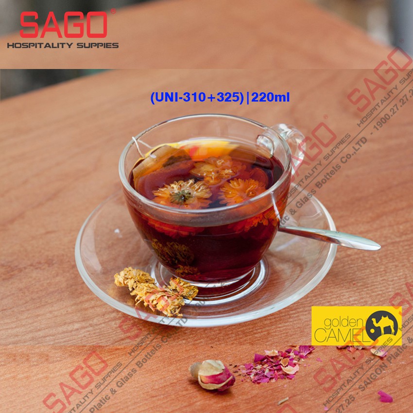 Bộ Tách Cafe Thủy Tinh Union 220ml , Nhập Khẩu Thái Lan