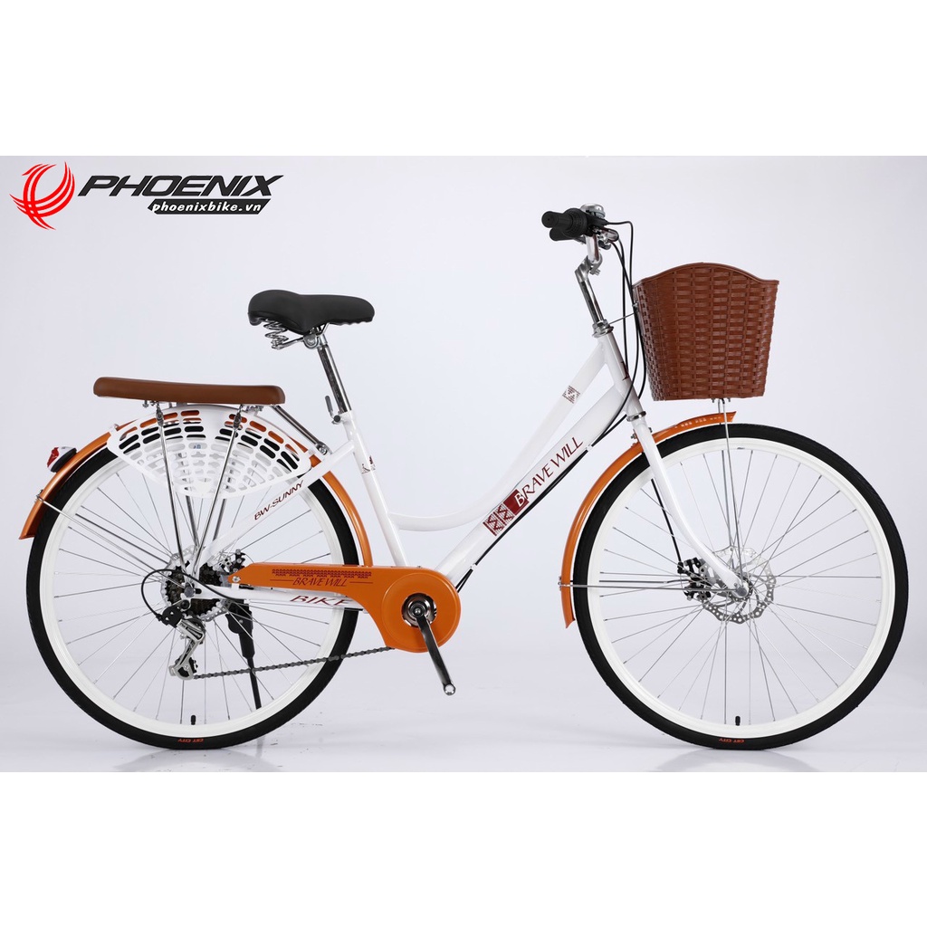 Xe đạp Bravewill SUNNY khung thép phanh đĩa cho nữ 26inch