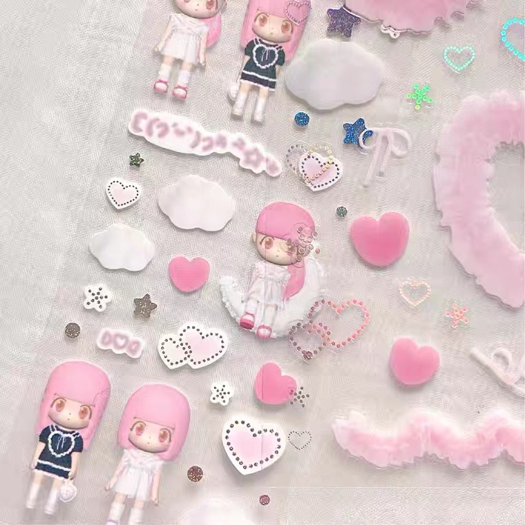 Ins Nhãn Dán Thẻ Cuckoo Nhỏ Nhắn Màu Laser Hình Bướm Bé Gái Châu Á Dễ Thương Cho Sách Cuckoo