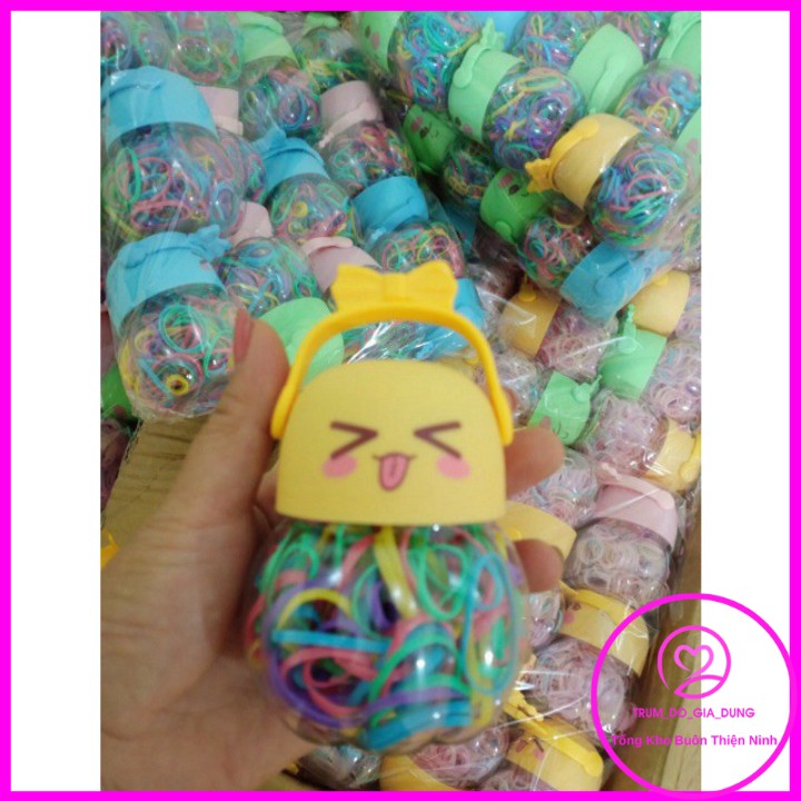 Hộp chun buộc tóc sắc màu đang yêu cho bé