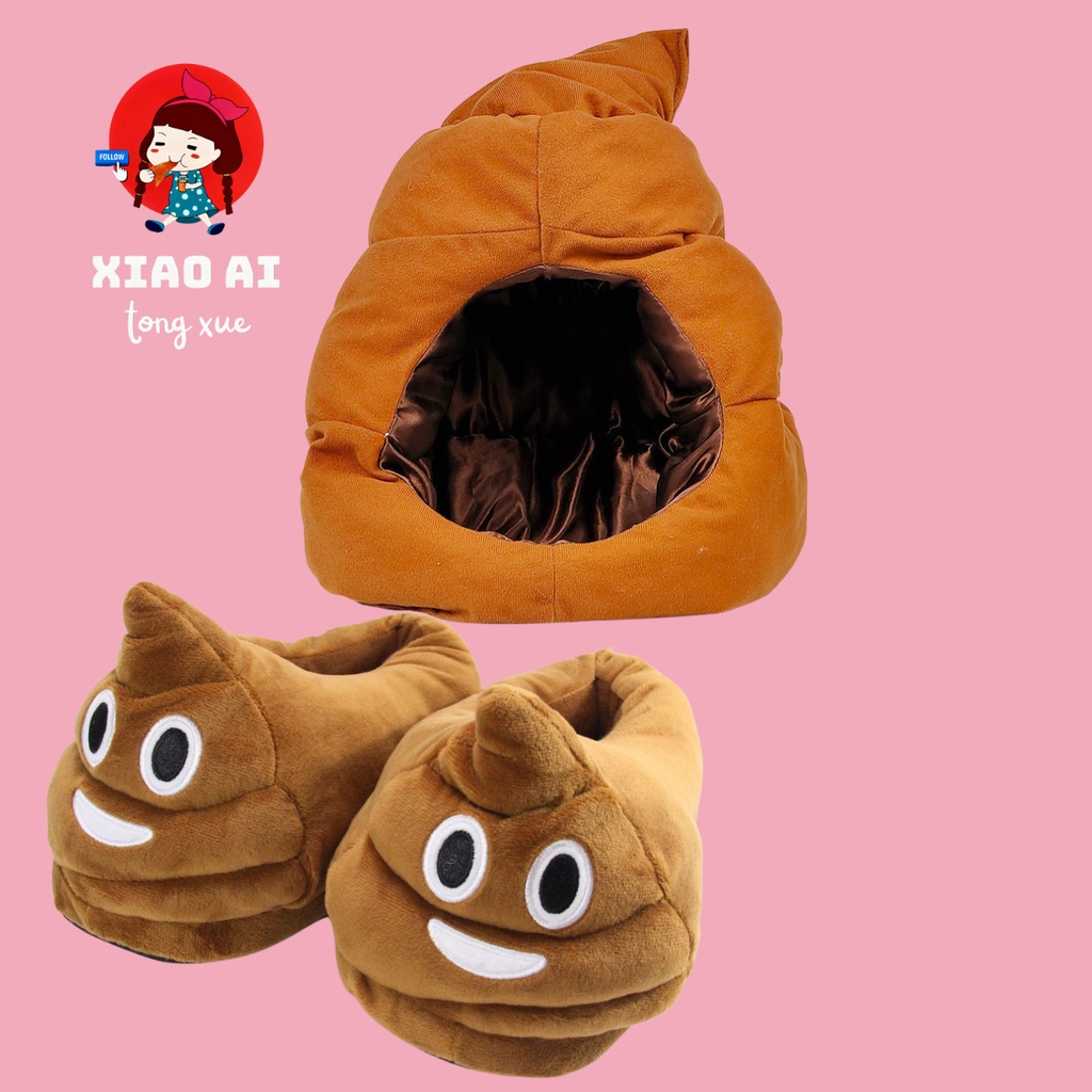 COMBO MŨ + DÉP SHIT Cute Hóa Trang Nhân Vật Hoạt Hình Mickey Shit Dễ Thương Sáng Tạo, Công Cụ Giữ Ấm Hoàn Hảo