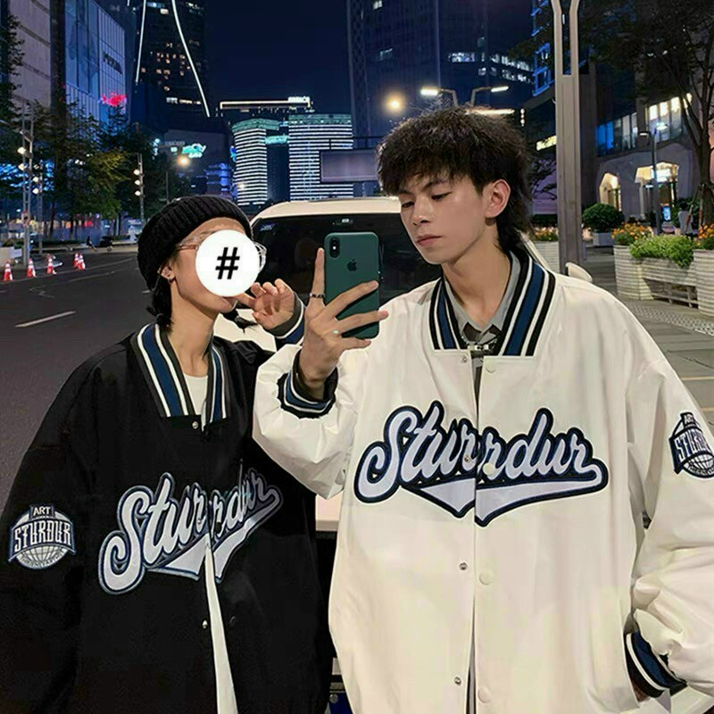 Áo khoác bomber nam nữ bomber jacket varsity vải gió dù 2 lớp form rộng unisex chữ STURDUR
