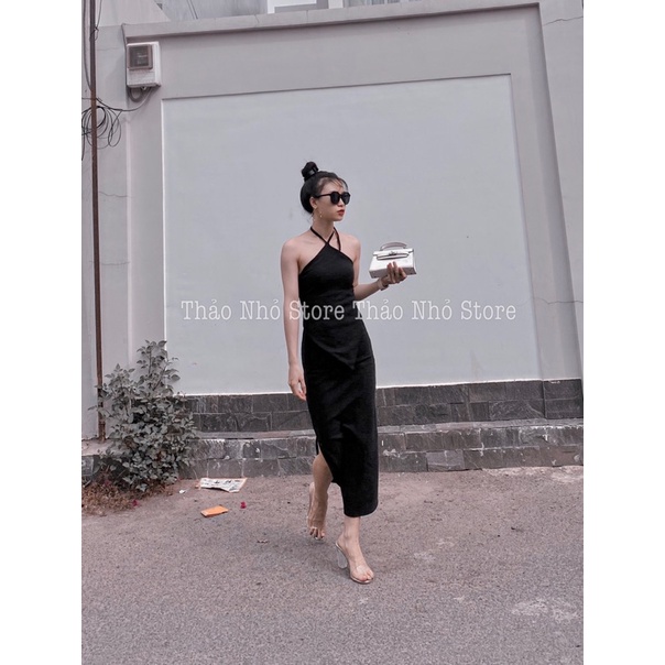 Set áo yếm hở lưng kèm chân váy ôm dài