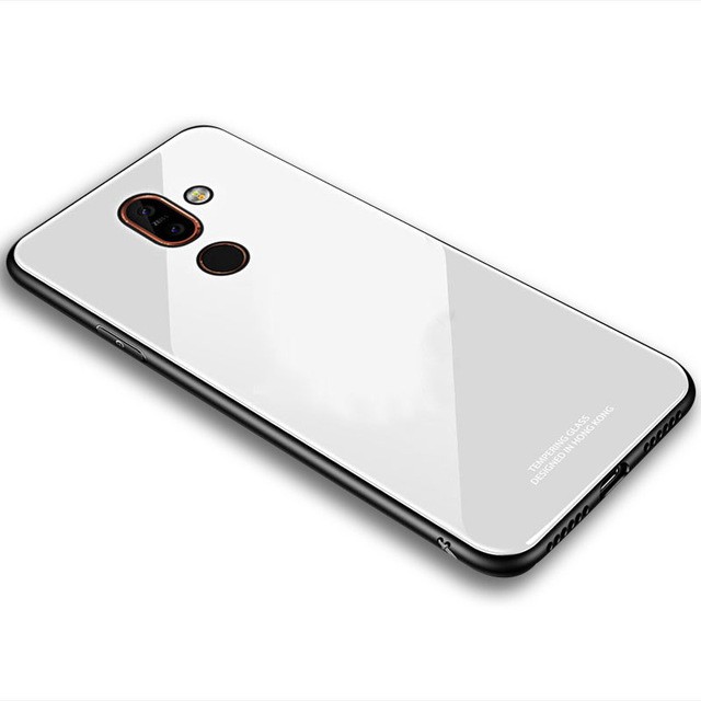 Ốp Điện Thoại Mặt Kính Viền Tpu Dẻo Thời Trang Sang Trọng Cho Nokia 7 Plus / 7.1 / 8.1 / 6.1 Plus / 7.1 Plus / X6 / X7