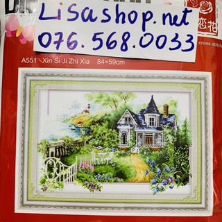 Tranh thêu phong cảnh 84x59cm chưa thêu a551
