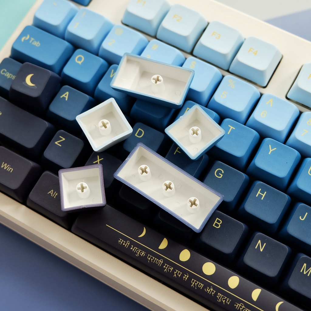 Bộ Keycaps tùy chỉnh 123 Phím l Bộ Kit, Cấu hình XDA, PBT US ANSI Layout Keycaps, dành cho Công tắc Cherry MX Bàn phím cơ Moonrise