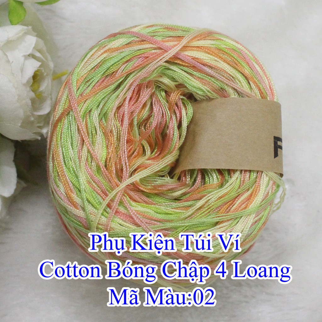 Cotton bóng chập 4 loang/ fingering 4ply loang