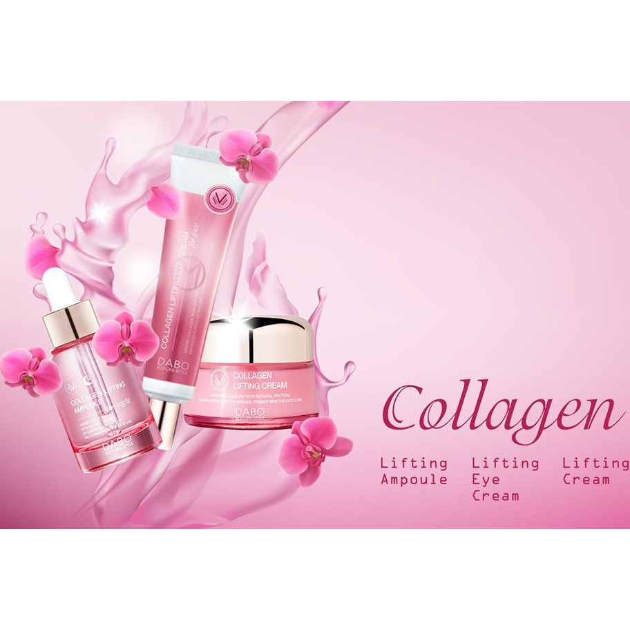 Kem chống nhăn, căng cơ mặt Collagen Lifting Cream Dabo Hàn quốc 50ml/Hộp Và 1 gói tẩy da chết táo Beauskin 3ml/gói