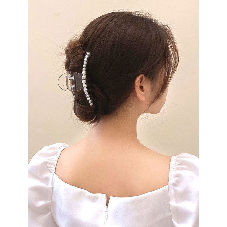 Kẹp Tóc HGVN Đính Ngọc Trai Nhân Tạo Phong Cách Hàn Quốc Thanh Lịch Bạn Nữ