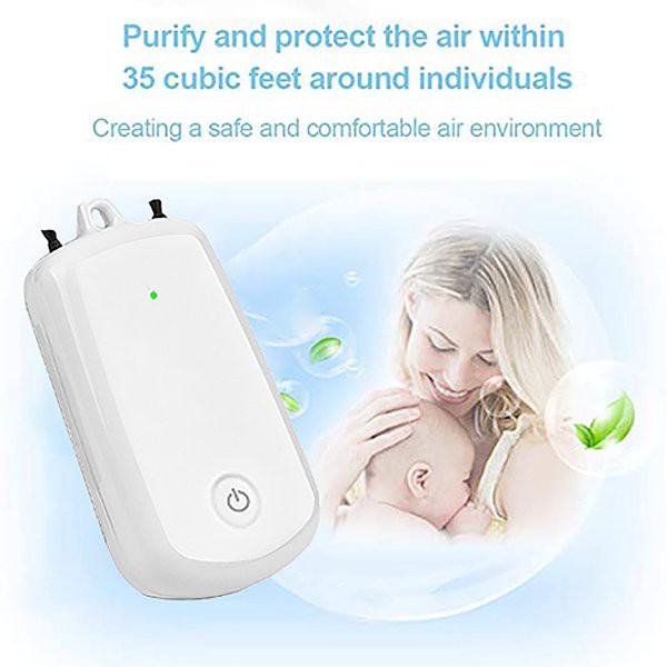 High Quality 2 Pcs Wearable Portable Negative Ion Hanging Air Purifier White