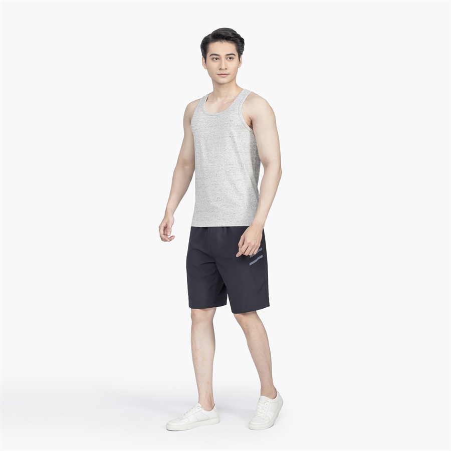 Áo thun ba 3 lỗ nam ARISTINO ATT009S2 mặc lót trong tập gym dáng Tanktop vai nhỏ suông vừa vải cotton cao cấp màu xám