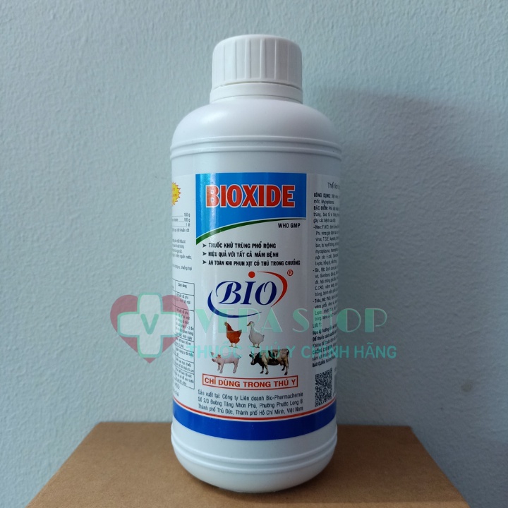 BIO XIDE BIOXIDE CHAI 500ML - Sát trùng phổ rộng, hiệu quả cao cho heo, gà, vịt, trâu bò