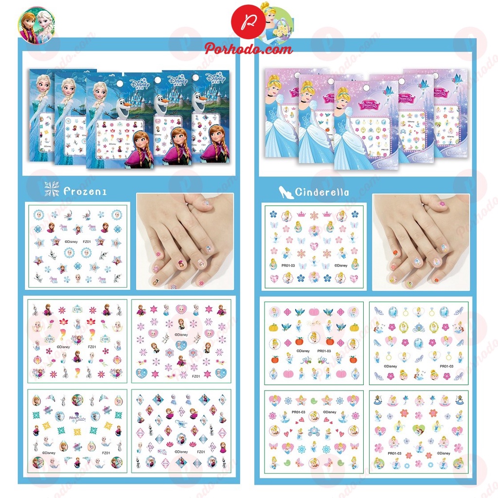 Set dán móng tay 3D 200 hình 6 chủ đề mẫu mới 5 in 1 đáng yêu cho bé gái KB216090