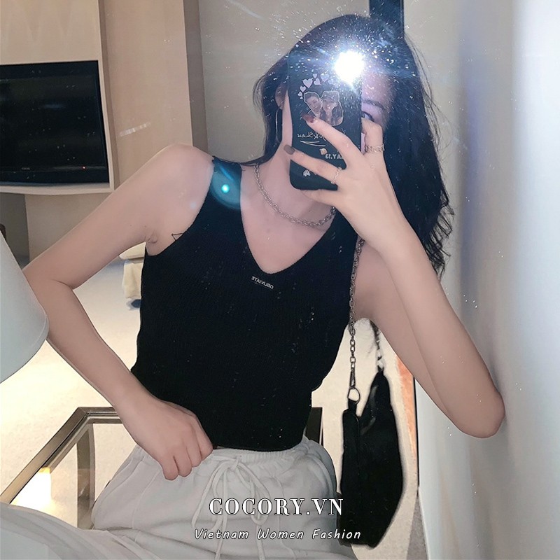 Cocory vn Áo Croptop Sát Nách Thời Trang Mùa Hè Cho Bạn Gái