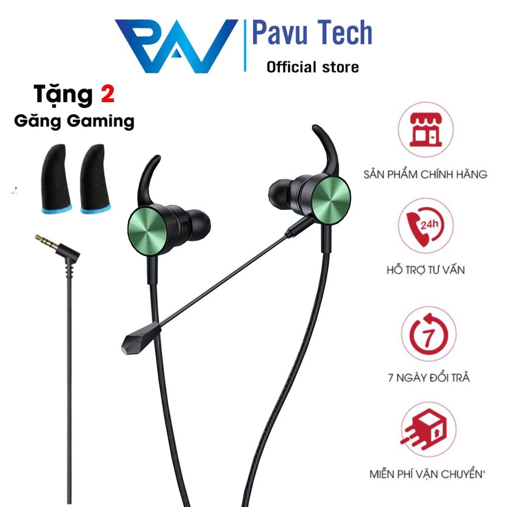 Tai nghe gaming có dây XG 121 tai nghe tích hợp micro có thể tháo rời đa năng giắc cắm 3.5mm chính hãng Pavu Tech