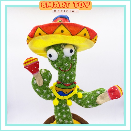 Cây xương rồng nhảy múa, xương rồng nhại giọng nói, nhún nhảy vui nhộn, phát 120 bài hát hot, có đèn Led, dây sạc USB