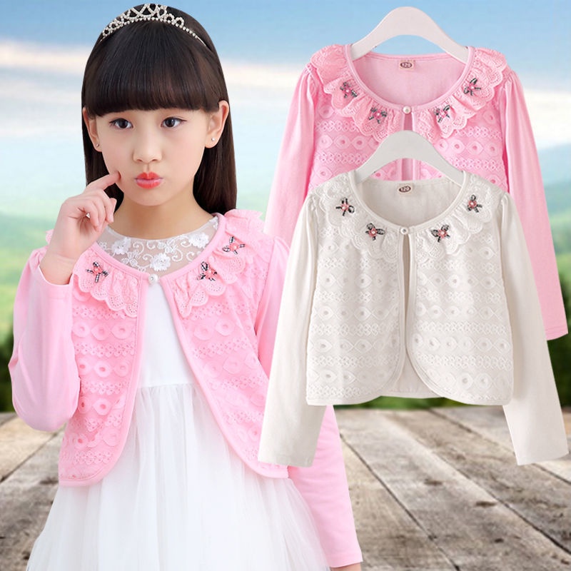 Áo Khoác Cardigan Công Chúa Tay Dài Thời Trang Xuân Thu Cho Bé Gái