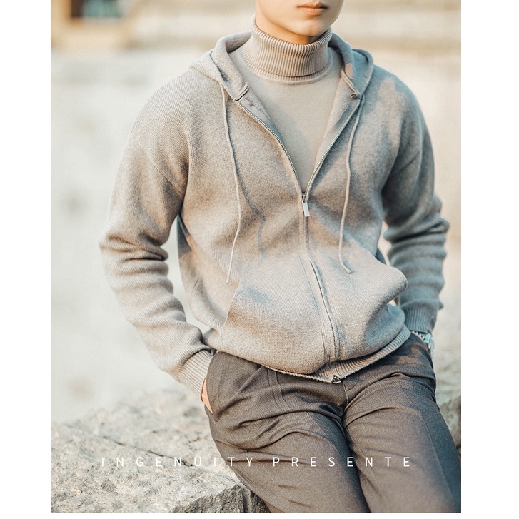 Áo Hoodie Lụa Dệt Kim H3, Khoá Zip Mùa Đông Ấm Áp