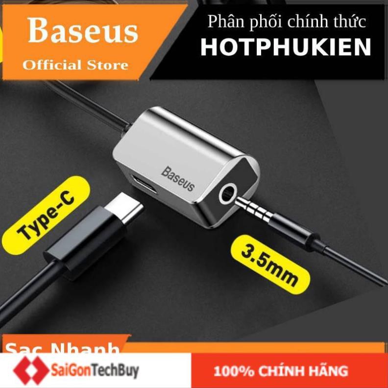 Đầu chuyển adapter Type-C sang jack Audio 3.5mm & PD Type-C hỗ trợ sạc nhanh hiệu Baseus L40 - Hàng chính hãng