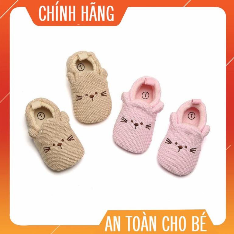 Giày Búp Bê Thêu Hình Mèo Xinh Xắn Cao Cấp Cho Bé