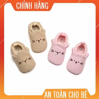 Giày búp bê thêu hình mèo xinh xắn cao cấp cho bé