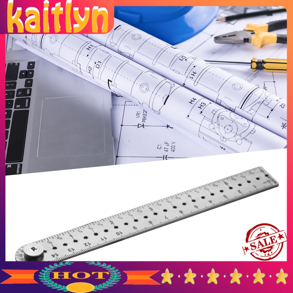 Thước đo gia công gỗ dáng thẳng sử dụng lâu dài tất cả trong 1 cạnh trơn nhẵn chống gỉ cho gia đình