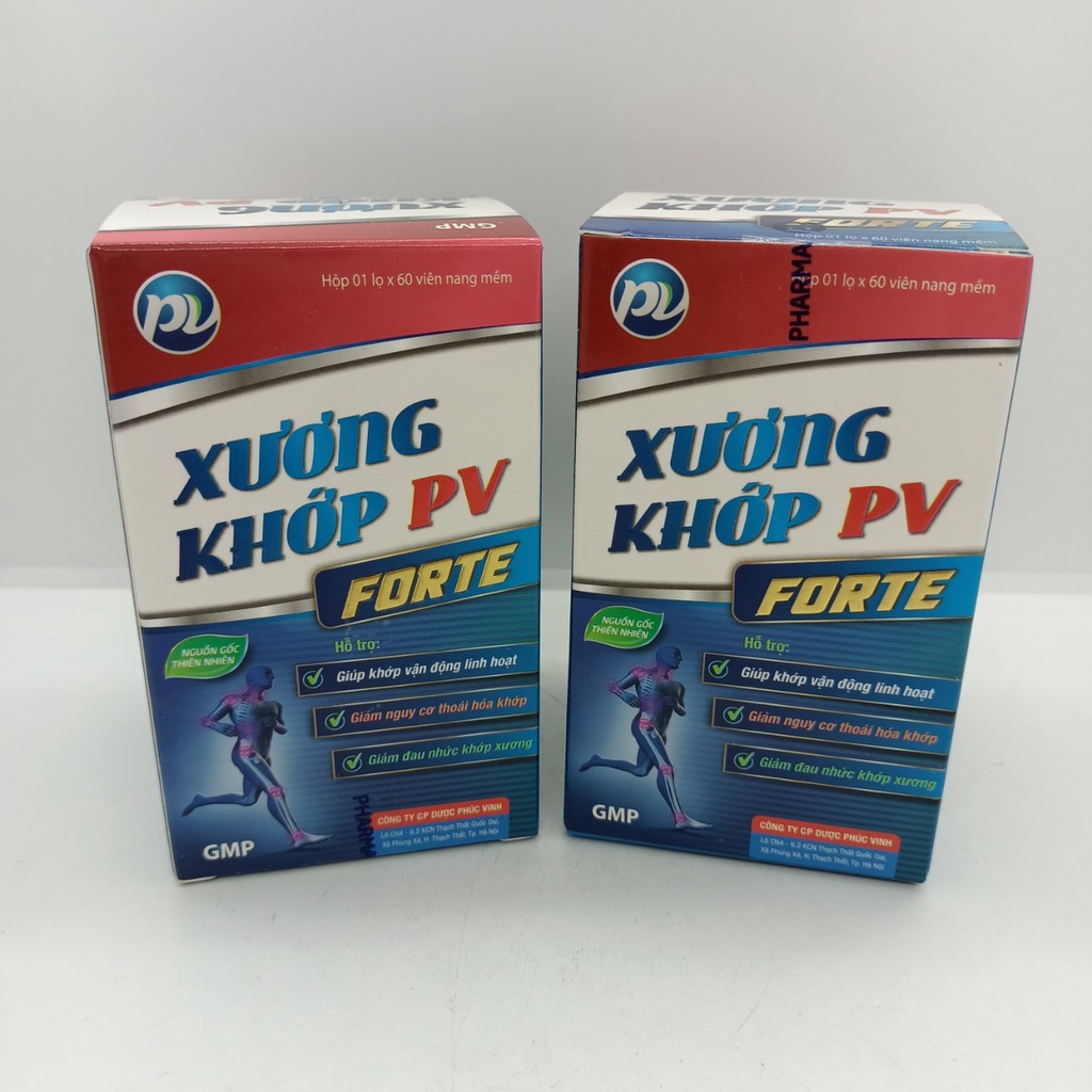 Xương Khớp PV FORTE -Bổ Sung Chất Nhầy Dịch Khớp, Tái Tạo Sụn Khớp Tăng Hấp Thụ Calci - Lọ 60 viên
