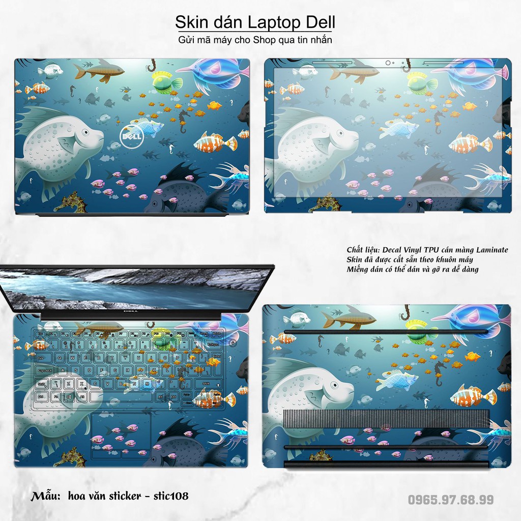 Skin dán Laptop Dell in hình Hoa văn sticker _nhiều mẫu 18 (inbox mã máy cho Shop)