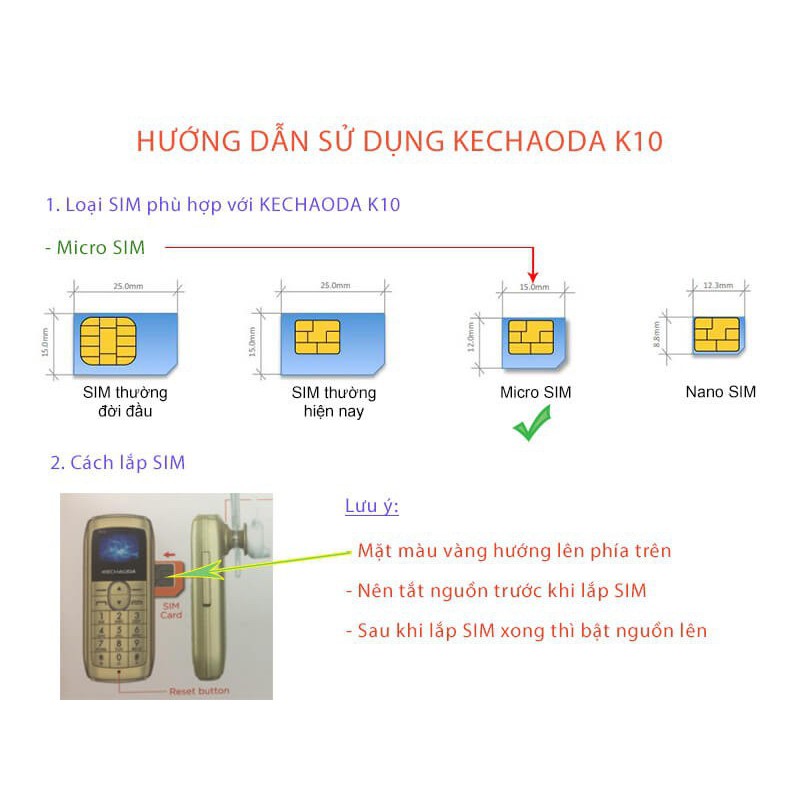 Điện thoại Kechaoda K10 siêu nhỏ bằng ngón tay