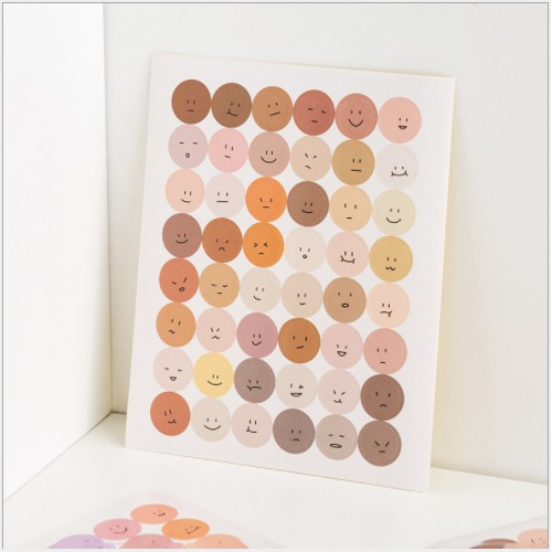 Tấm Sticker 48 hình mặt cười nhiều màu sắc trang trí
