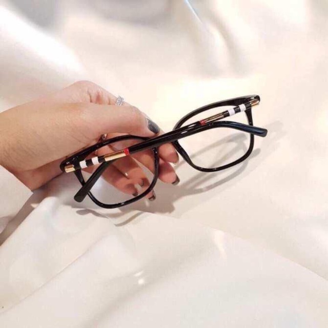 kính giả cận sọc đen unisex nam nữ đeo được 0 dộ - ms 10