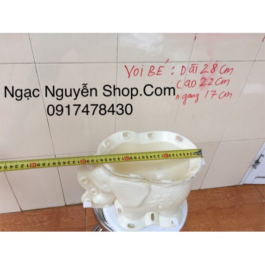 Khuôn đúc chậu hình con voi to dài 45cm cao 30cm ngang 25cm đổ úp đáy