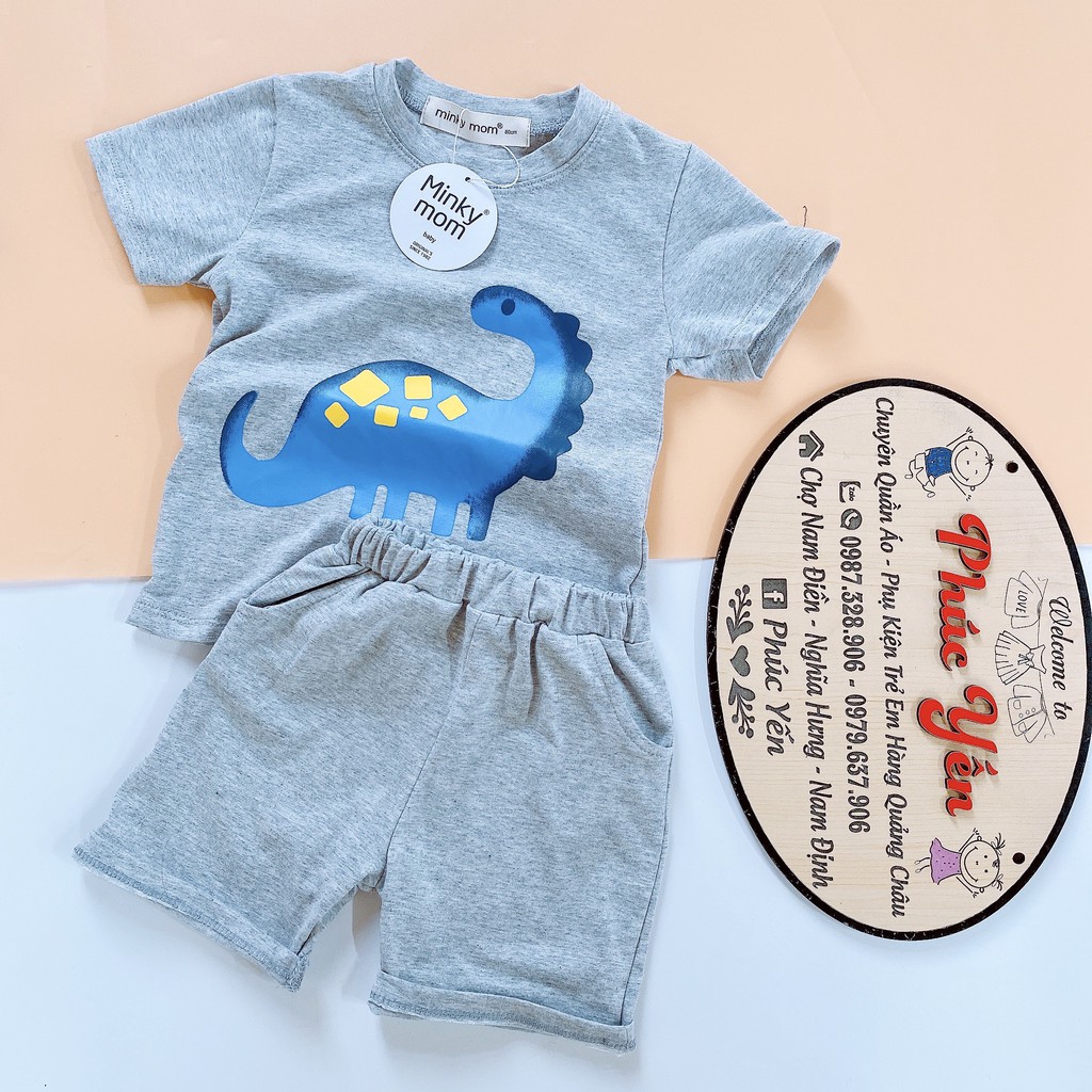 Sale !!! Bộ Cộc Tay Cotton 100% Hàng Minky Mom Khủng Long Có Túi cho Bé (8-18kg) (1452) Shop Phúc Yến