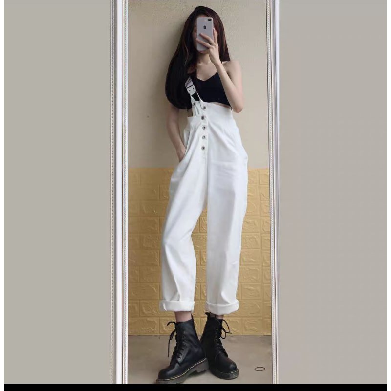 (order) yếm quần thiết kế jean suông phong cách