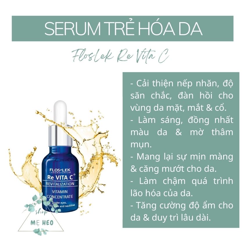 Kem dưỡng trắng da Floslek Re Vita C giúp dưỡng da trắng sáng, mờ thâm nám, chống lão hoá với Retinol và Vitamin C