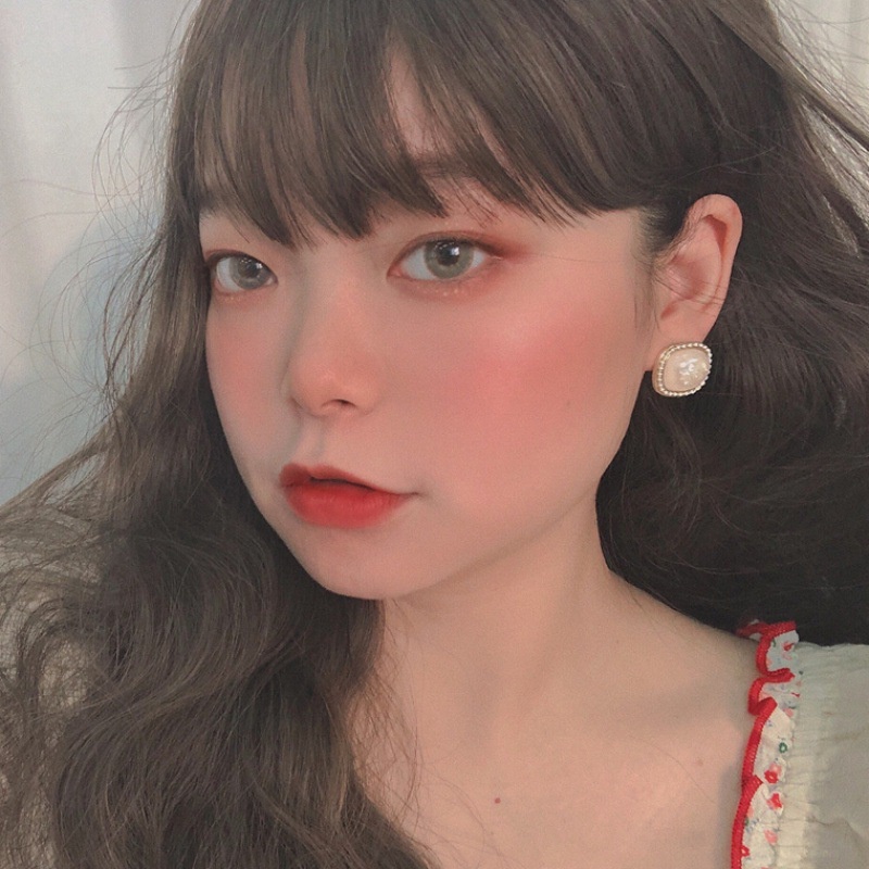 Khuyên tai bạc 925 đính đá hình vỏ sò trắng phong cách Nhật Bản