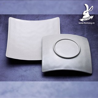 Dĩa vuông sâu lòng màu nâu nhám nhựa Melamine đựng đồ chiên FP